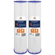 Professional house 2PK of Big Blue 5µm Pleated Washable Sediment Water Filter 20"x4.5" by Aquaboon - B07GHNL1SS